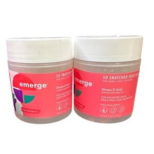 NEW - Emerge So Snatched Edge Gel Shape & Hold Frizz Free - 6oz each - Lot of 2
